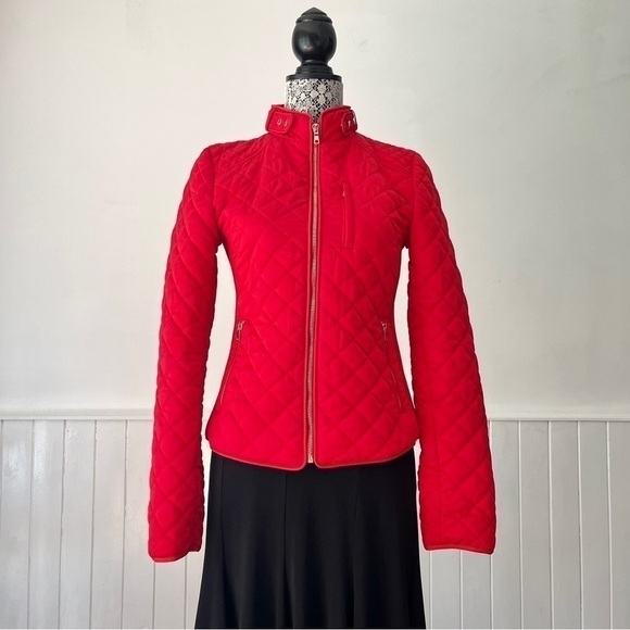 Zara Woman Red Quilted Zip Up Jacket Size M - Picture 15 of 15